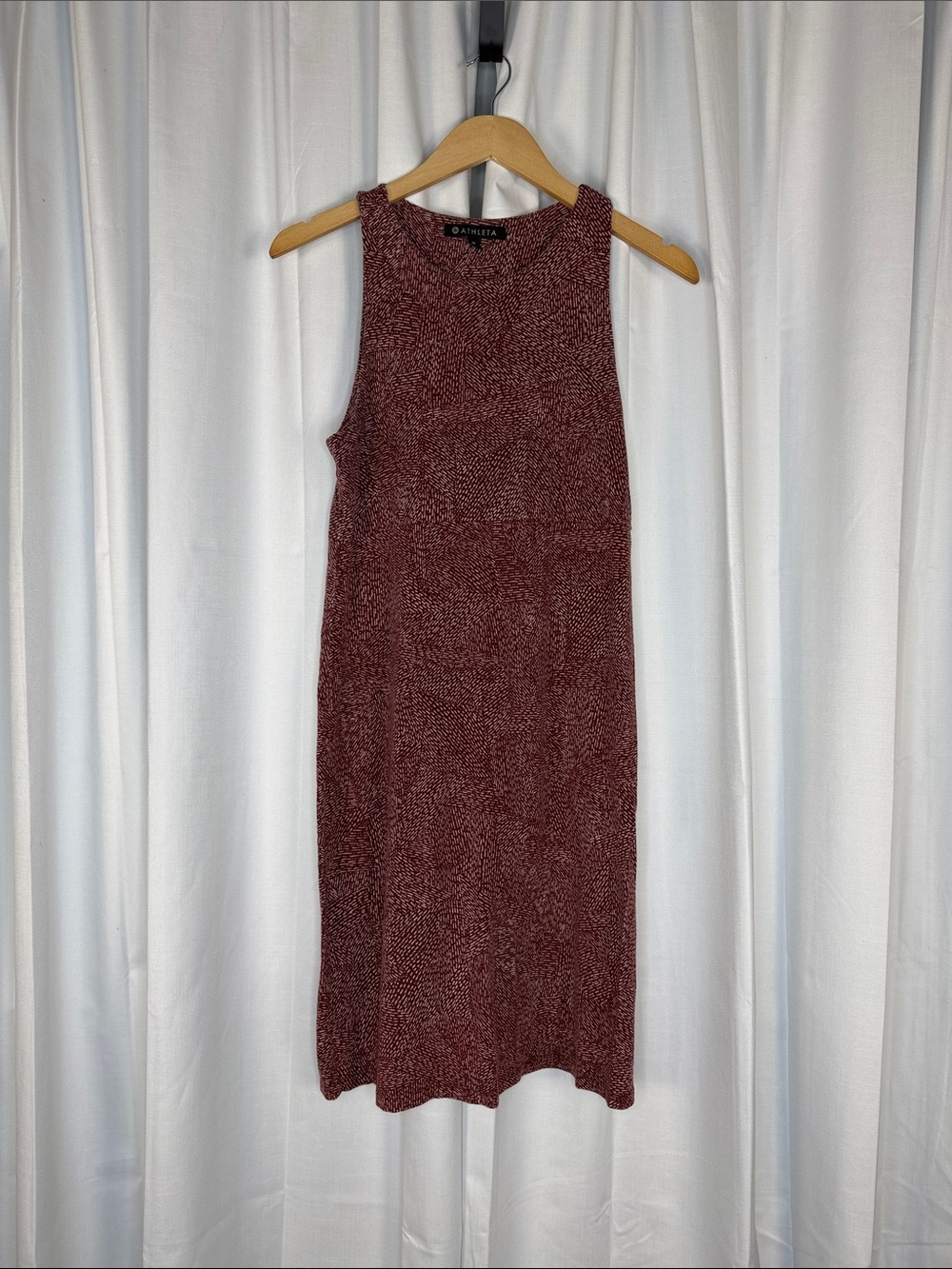 Athleta Sleeveless Midi Tank Dress in Burgundy Speckle Knit